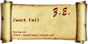 Zwack Emil névjegykártya