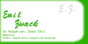 emil zwack business card